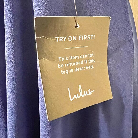 Lulus Formal Maxi Dress-NWT-Blue-Adjust. Crisscross Strap back-Sz. Med.-Lined - Picture 14 of 16